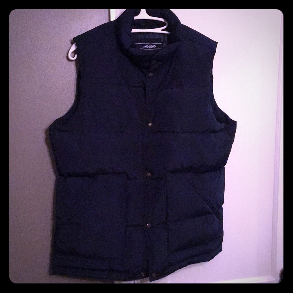 NWT vest Lands end 600 down silver